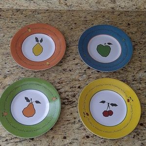Bon Appetit Set of 4 Melamine Appetizer/Snack/ Dessert Plates